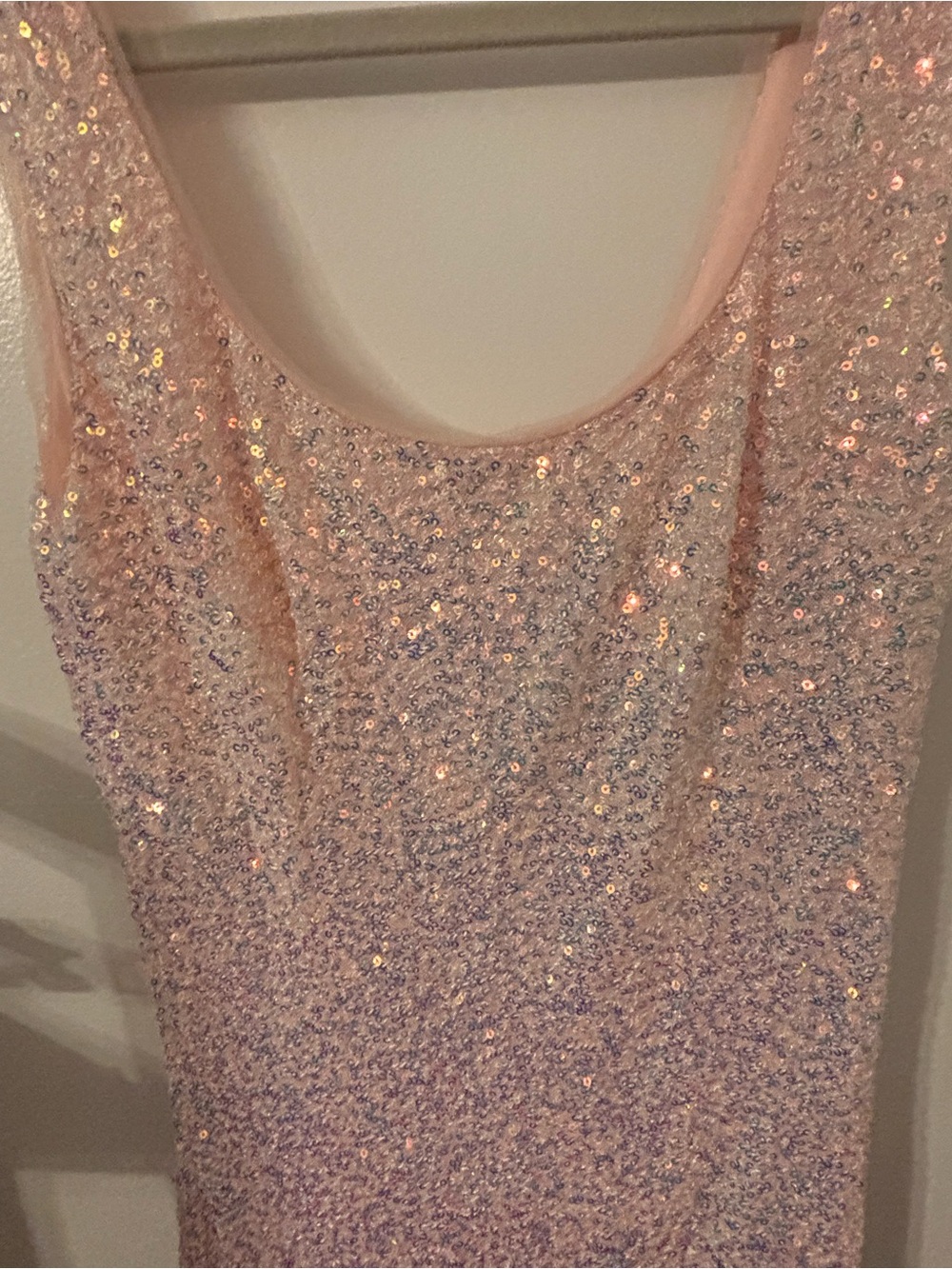 Anthropologie Mable Light Pink iridescent sequin mini dress NWT